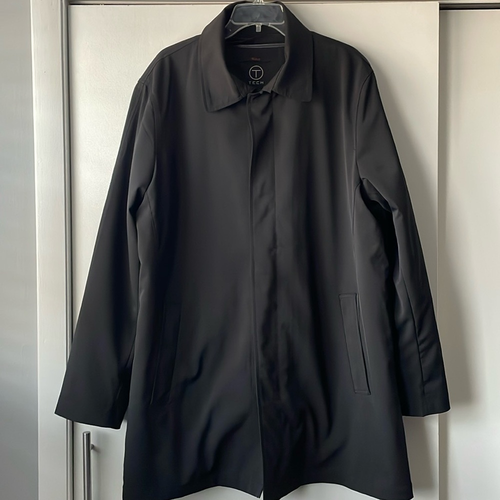 TUMI‎ Tech Black Essential Rain Jacket Coat Insulated Zip In Liner 677344 XL